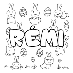 Coloraci&oacute;n del nombre R&Eacute;MI - decorado Pascua