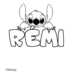 Coloraci&oacute;n del nombre R&Eacute;MI - decorado Stitch