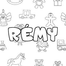 Coloraci&oacute;n del nombre R&Eacute;MY - decorado juguetes