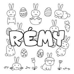 Coloraci&oacute;n del nombre R&Eacute;MY - decorado Pascua