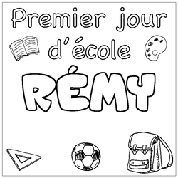 Coloraci&oacute;n del nombre R&Eacute;MY - decorado primer d&iacute;a de escuela
