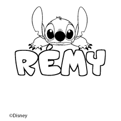 Coloraci&oacute;n del nombre R&Eacute;MY - decorado Stitch