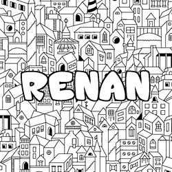 Coloraci&oacute;n del nombre RENAN - decorado ciudad