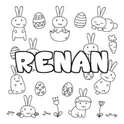 Coloraci&oacute;n del nombre RENAN - decorado Pascua