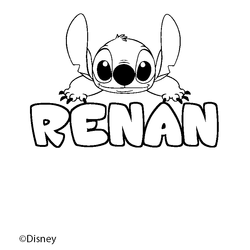 Coloraci&oacute;n del nombre RENAN - decorado Stitch