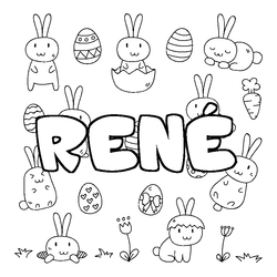 Coloraci&oacute;n del nombre REN&Eacute; - decorado Pascua