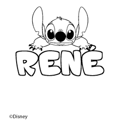 Coloraci&oacute;n del nombre REN&Eacute; - decorado Stitch