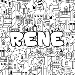 Coloraci&oacute;n del nombre REN&Eacute; - decorado ciudad