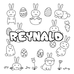 Coloraci&oacute;n del nombre REYNALD - decorado Pascua