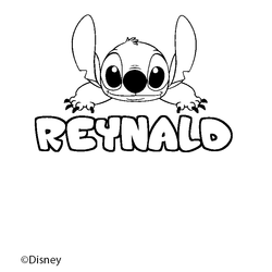 Coloraci&oacute;n del nombre REYNALD - decorado Stitch