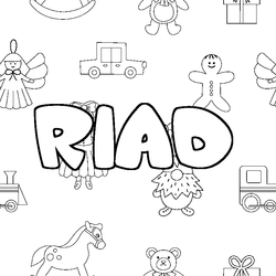 Coloraci&oacute;n del nombre RIAD - decorado juguetes