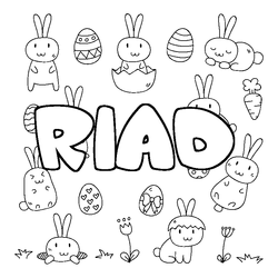Coloraci&oacute;n del nombre RIAD - decorado Pascua