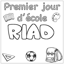 Coloraci&oacute;n del nombre RIAD - decorado primer d&iacute;a de escuela