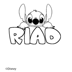 Coloraci&oacute;n del nombre RIAD - decorado Stitch