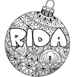 Coloraci&oacute;n del nombre RIDA - decorado bola de Navidad