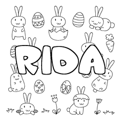 Coloraci&oacute;n del nombre RIDA - decorado Pascua