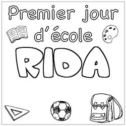 Coloraci&oacute;n del nombre RIDA - decorado primer d&iacute;a de escuela