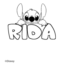 Coloraci&oacute;n del nombre RIDA - decorado Stitch