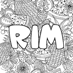 Coloraci&oacute;n del nombre RIM - decorado mandala de frutas