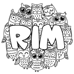 Coloraci&oacute;n del nombre RIM - decorado b&uacute;hos