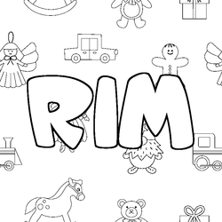 Coloraci&oacute;n del nombre RIM - decorado juguetes