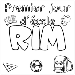 Coloraci&oacute;n del nombre RIM - decorado primer d&iacute;a de escuela