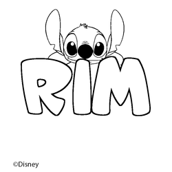 Coloraci&oacute;n del nombre RIM - decorado Stitch