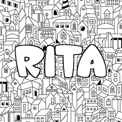 Coloraci&oacute;n del nombre RITA - decorado ciudad