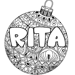 Coloraci&oacute;n del nombre RITA - decorado bola de Navidad