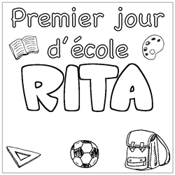 Coloraci&oacute;n del nombre RITA - decorado primer d&iacute;a de escuela