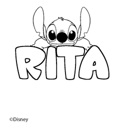 Coloraci&oacute;n del nombre RITA - decorado Stitch