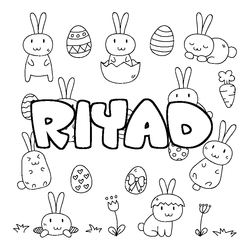 Coloraci&oacute;n del nombre RIYAD - decorado Pascua
