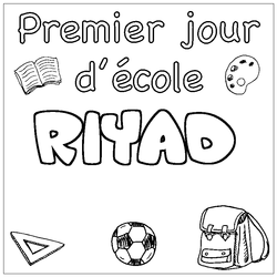 Coloraci&oacute;n del nombre RIYAD - decorado primer d&iacute;a de escuela