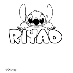 Coloraci&oacute;n del nombre RIYAD - decorado Stitch