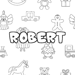 Coloraci&oacute;n del nombre ROBERT - decorado juguetes