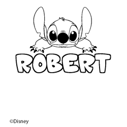 Coloraci&oacute;n del nombre ROBERT - decorado Stitch