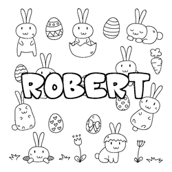 Coloraci&oacute;n del nombre ROBERT - decorado Pascua