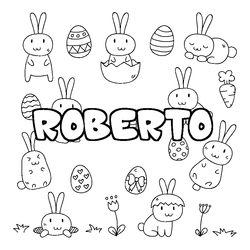 Coloraci&oacute;n del nombre ROBERTO - decorado Pascua