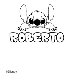 Coloraci&oacute;n del nombre ROBERTO - decorado Stitch