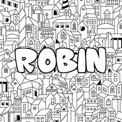 Coloraci&oacute;n del nombre ROBIN - decorado ciudad