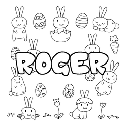 Coloraci&oacute;n del nombre ROGER - decorado Pascua