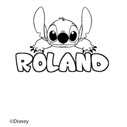 Coloraci&oacute;n del nombre ROLAND - decorado Stitch