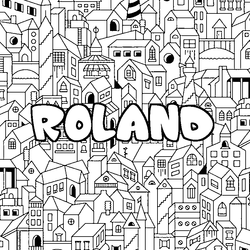 Coloraci&oacute;n del nombre ROLAND - decorado ciudad