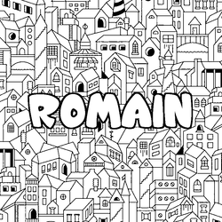 Coloraci&oacute;n del nombre ROMAIN - decorado ciudad