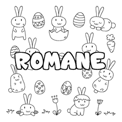 Coloraci&oacute;n del nombre ROMANE - decorado Pascua