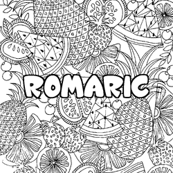Coloraci&oacute;n del nombre ROMARIC - decorado mandala de frutas