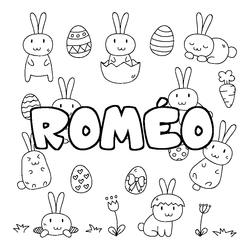 Coloraci&oacute;n del nombre ROM&Eacute;O - decorado Pascua