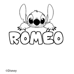 Coloraci&oacute;n del nombre ROM&Eacute;O - decorado Stitch