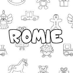 Coloraci&oacute;n del nombre ROMIE - decorado juguetes
