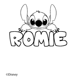 Coloraci&oacute;n del nombre ROMIE - decorado Stitch